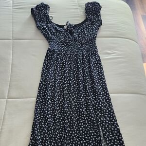 Aeropostale Black and White Floral Maxi Dress